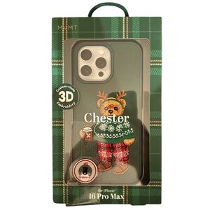 MVMT Chester Holiday Bear Custom 3D Embroidery iPhone 16 Pro Max Phone Case NEW